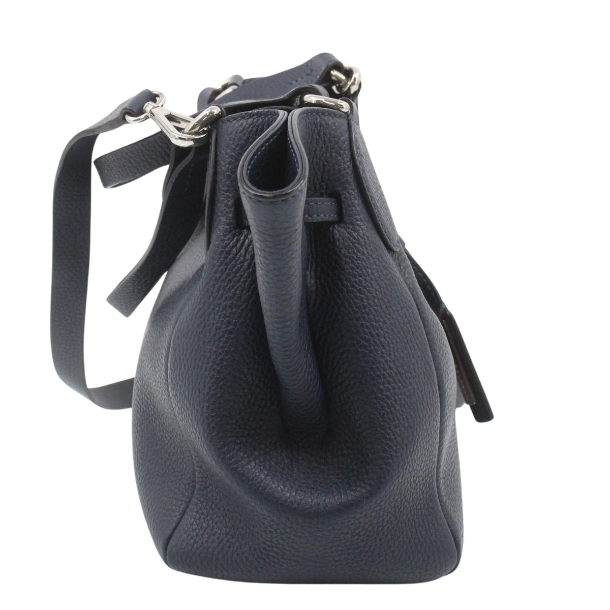 Mauro Governa – Bolso de piel azul marino con asas y bandolera | Made in Italy