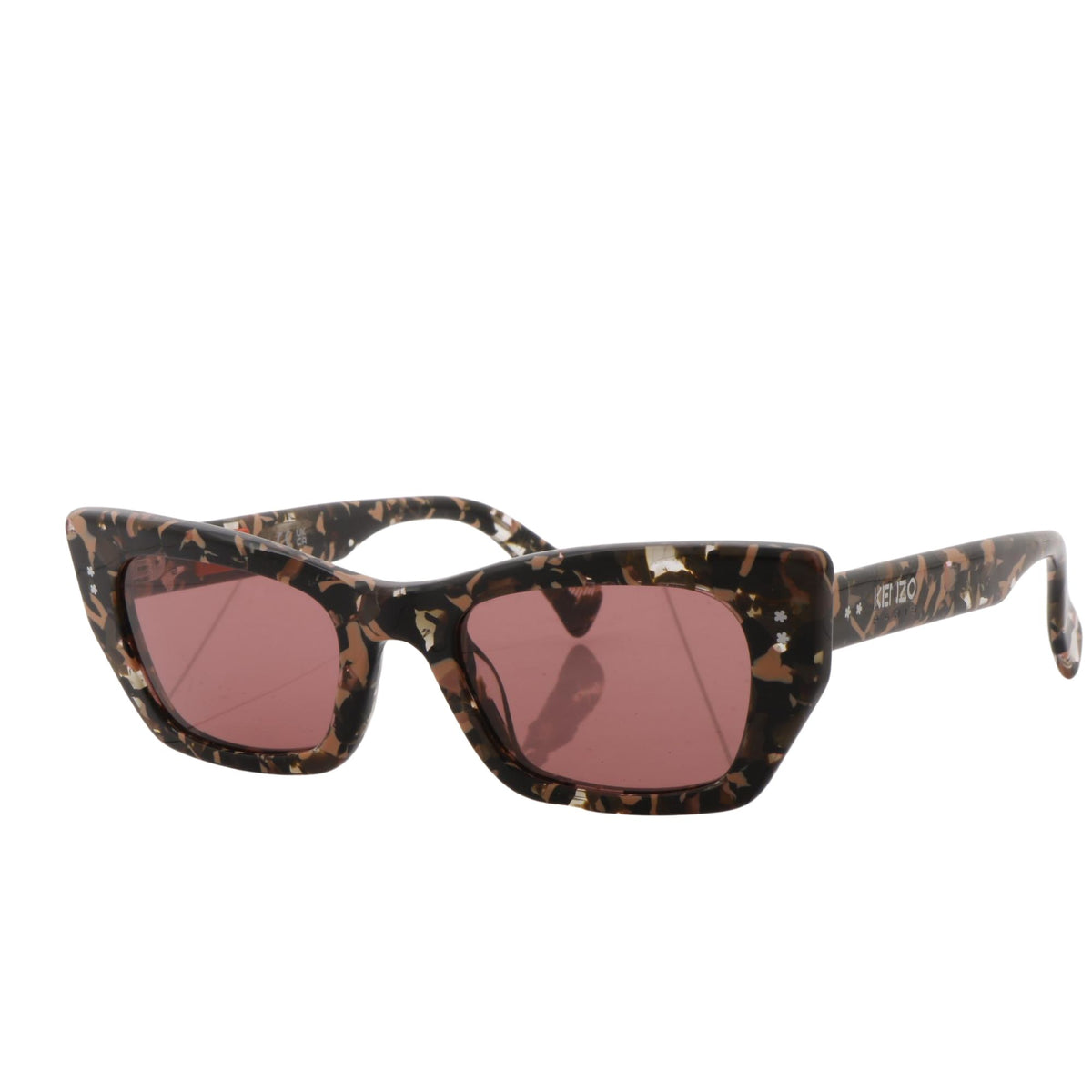 KENZO KZ40162I – Gafas de sol Cat Eye Havana/Bordeaux con lentes rosadas