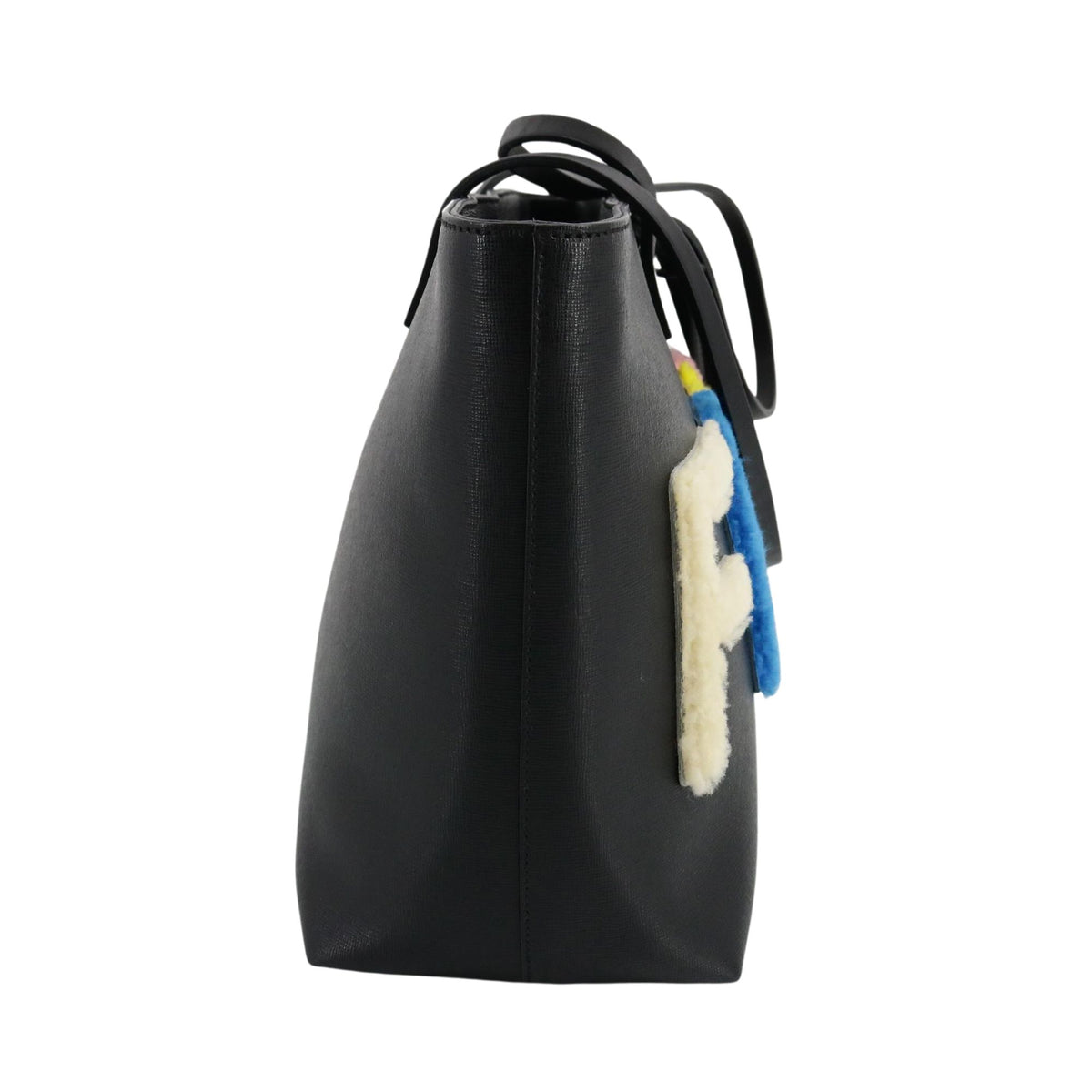 Fendi Tote negro con logo FENDI multicolor en relieve