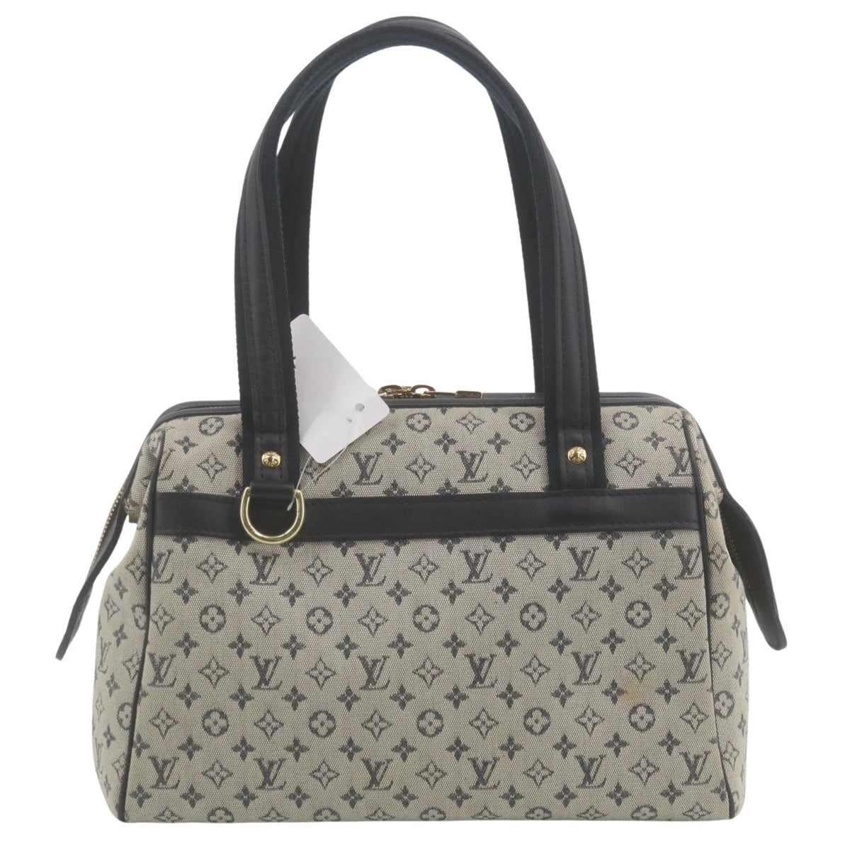 Louis Vuitton Monogram Mini Lin – Bolso Bowling de lona azul marino y beige