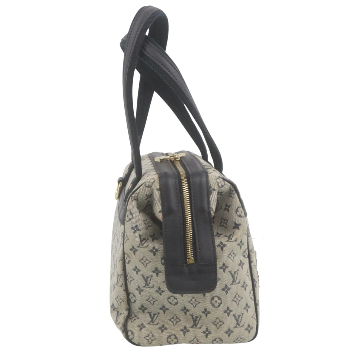Louis Vuitton Monogram Mini Lin – Bolso Bowling de lona azul marino y beige