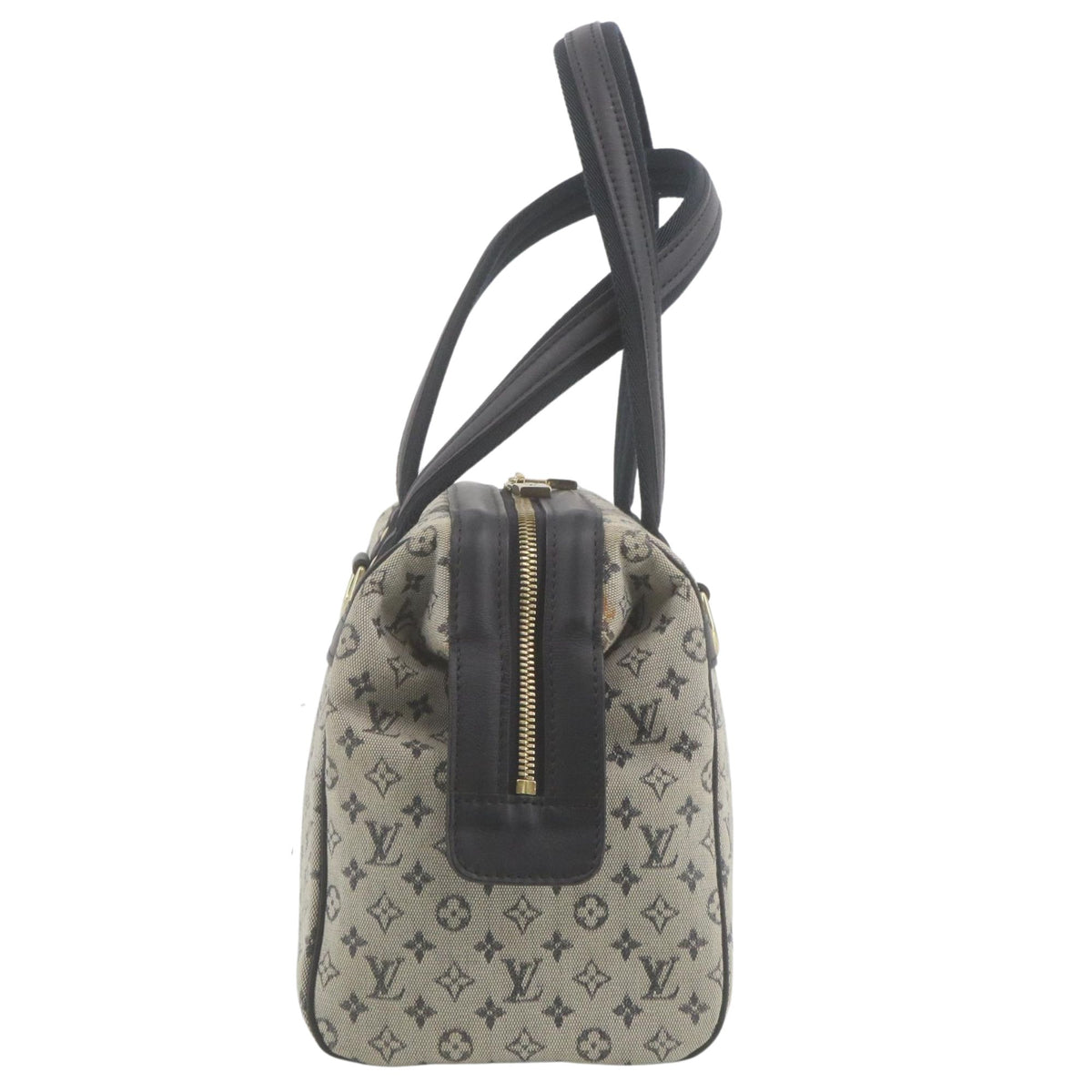Louis Vuitton Monogram Mini Lin – Bolso Bowling de lona azul marino y beige