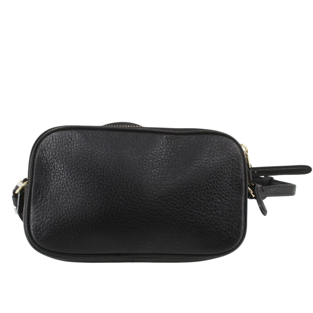 Coach – Bolso bandolera negro de piel granulada con tachuelas doradas