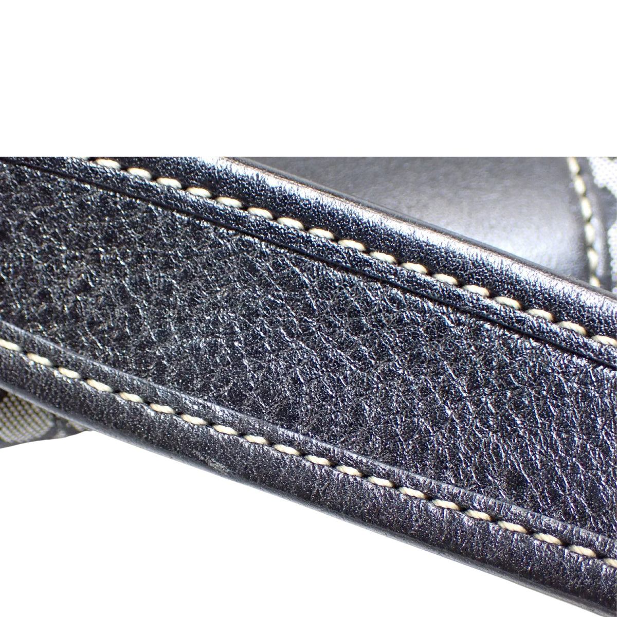Coach Signature – Bolso de hombro con monograma en jacquard gris y negro y piel
