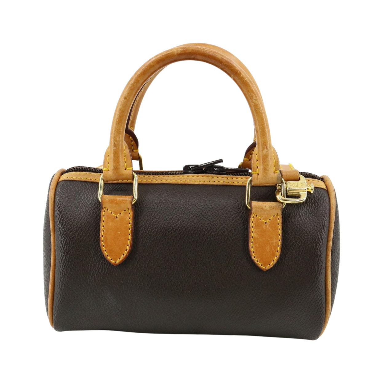 Hunting World Sporting World – Mini bolso bowling marrón con piel natural y bandolera