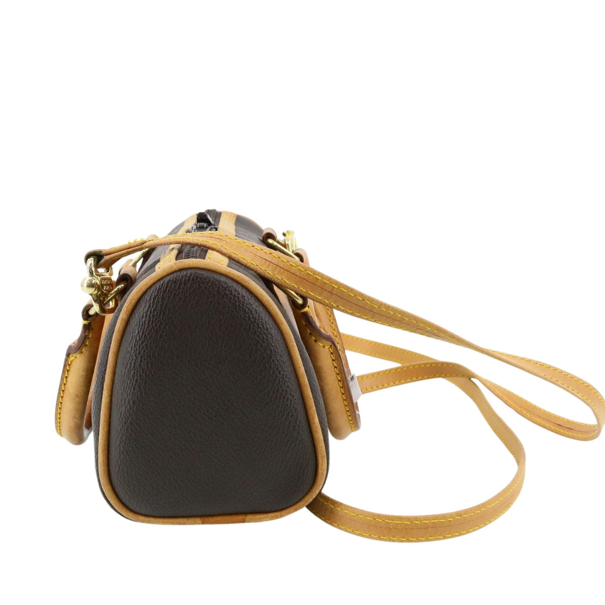Hunting World Sporting World – Mini bolso bowling marrón con piel natural y bandolera