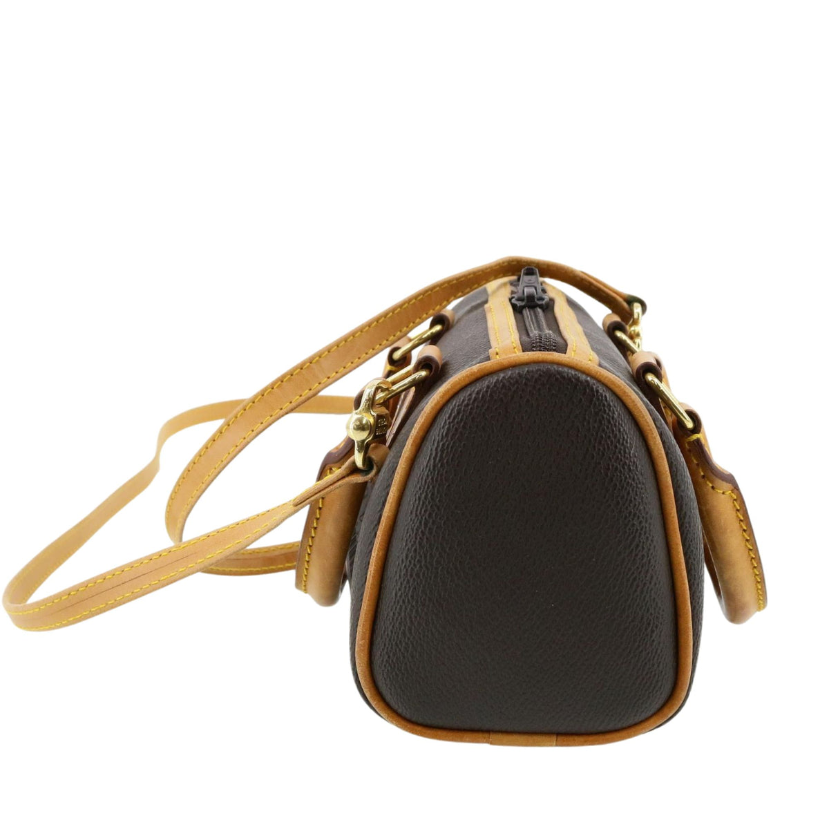 Hunting World Sporting World – Mini bolso bowling marrón con piel natural y bandolera