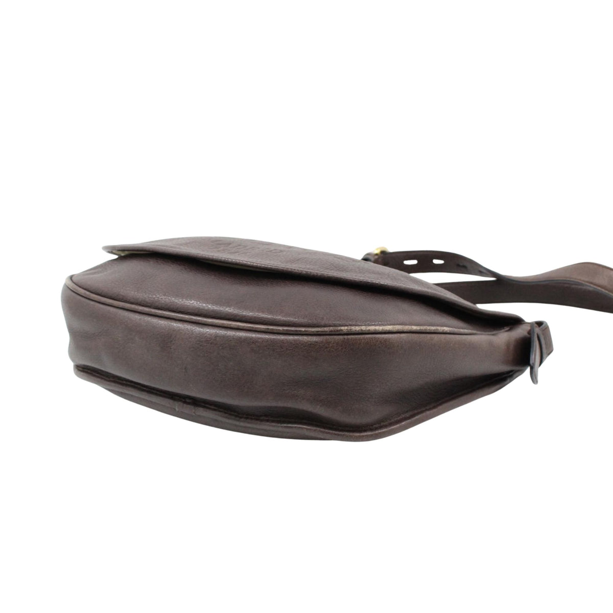 Loewe Madrid 1846 – Bolso bandolera de piel marrón chocolate con solapa y logotipo grabado