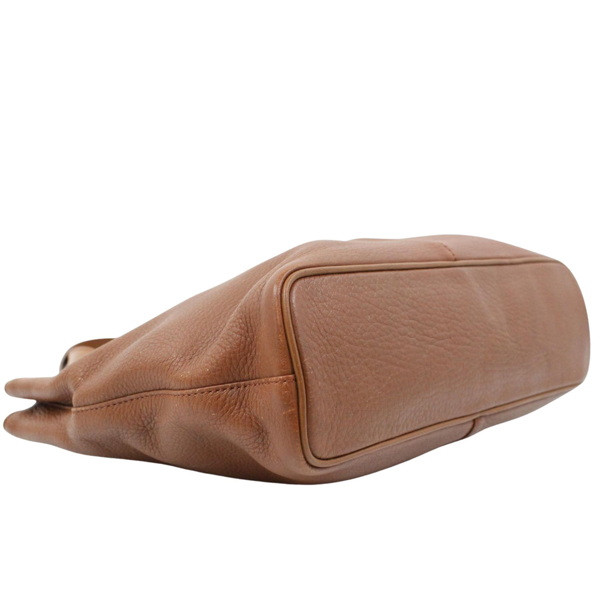 Burberry Vintage – Bolso Tote de Piel Marrón Coñac con Forro de Cuadros
