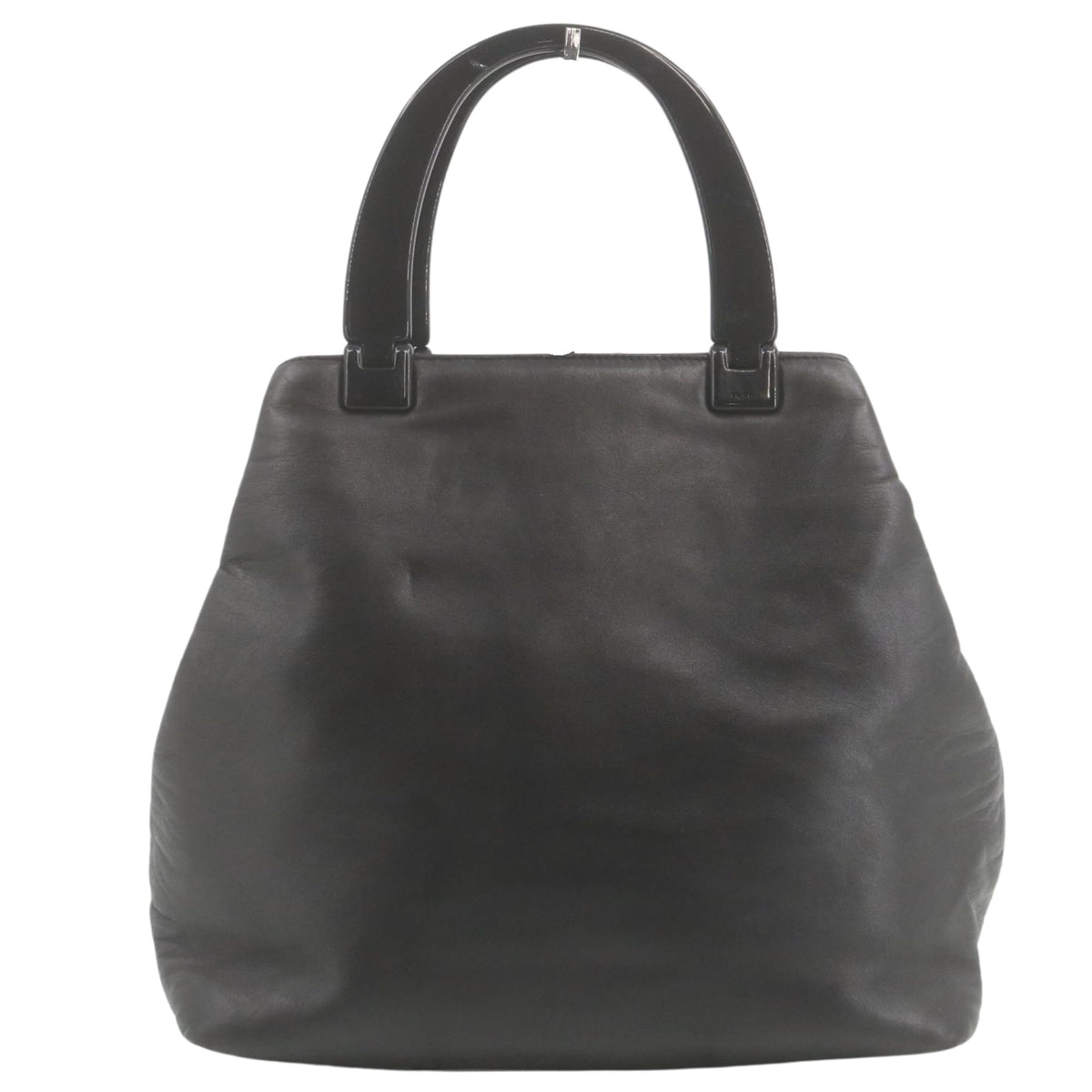 Prada Vintage – Bolso de mano de piel negra con asas rígidas