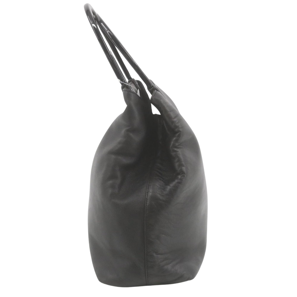 Prada Vintage – Bolso de mano de piel negra con asas rígidas