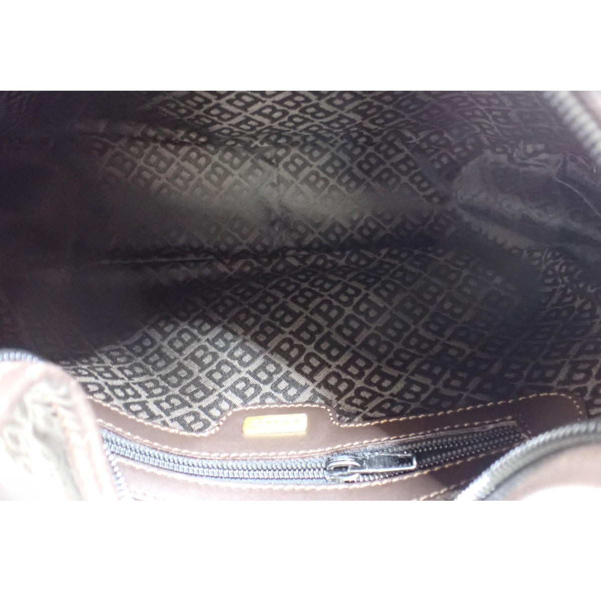 Bally Vintage – Bolso de hombro con monograma en tonos marrón oscuro