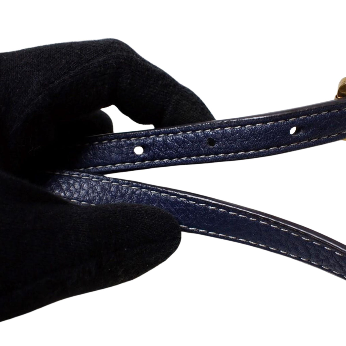 Tory Burch Perry Bombe – Bolso bandolera de piel azul marino con logo perforado