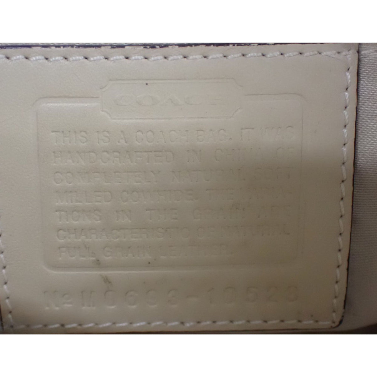 Coach Hamptons Braided Vintage – Bolso de piel beige con trenzado y herrajes dorados