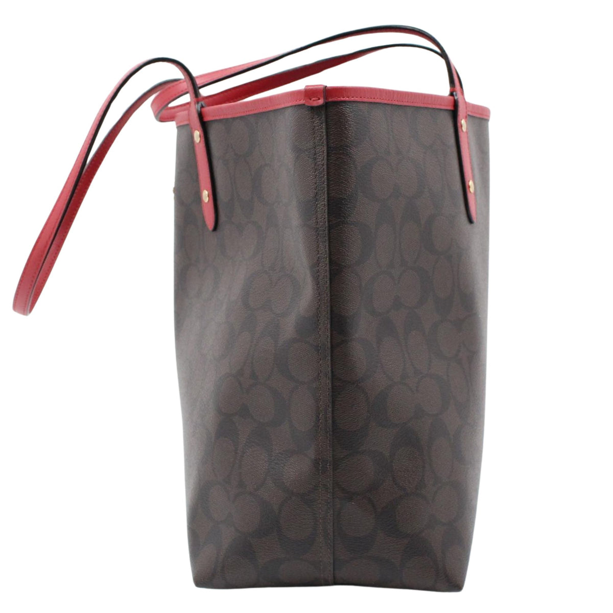 Coach City Tote Signature Reversible – Bolso shopper marrón y rojo