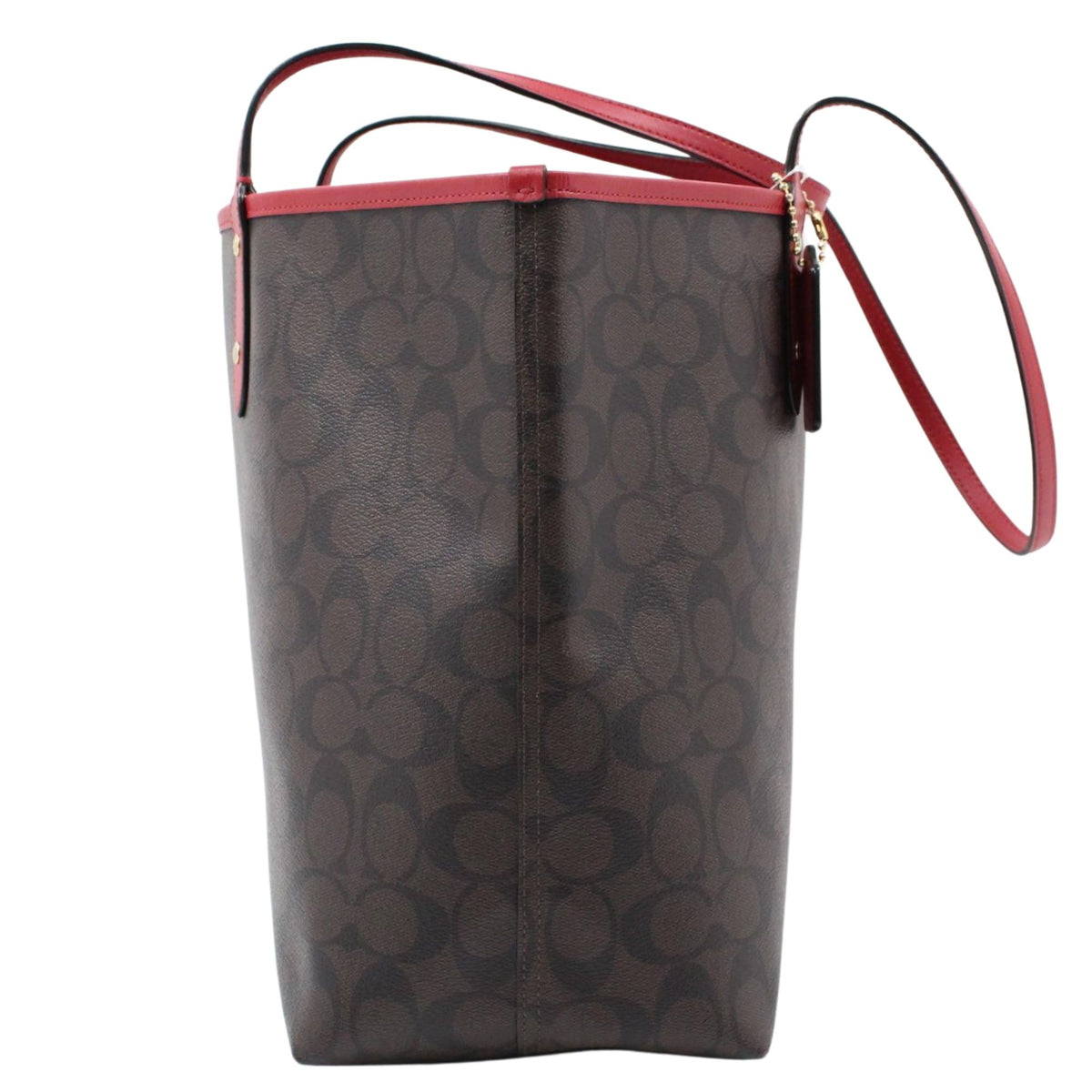 Coach City Tote Signature Reversible – Bolso shopper marrón y rojo