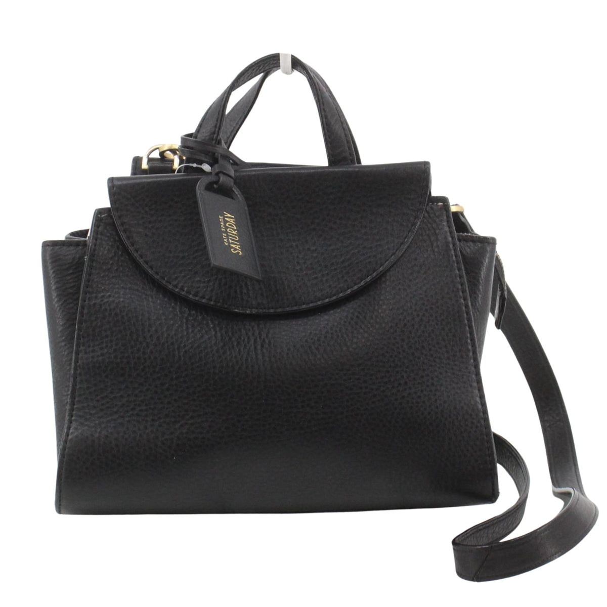 Kate Spade Saturday – Bolso de piel negra granulada con asas y bandolera