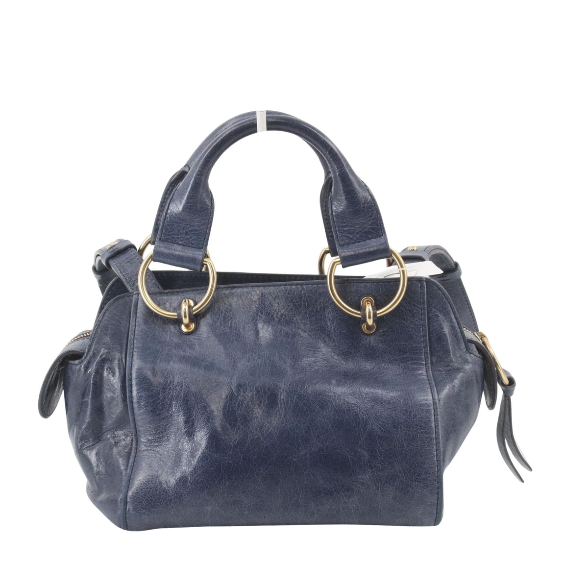 See by Chloé Paige – Bolso de piel azul marino con herrajes dorados y bandolera