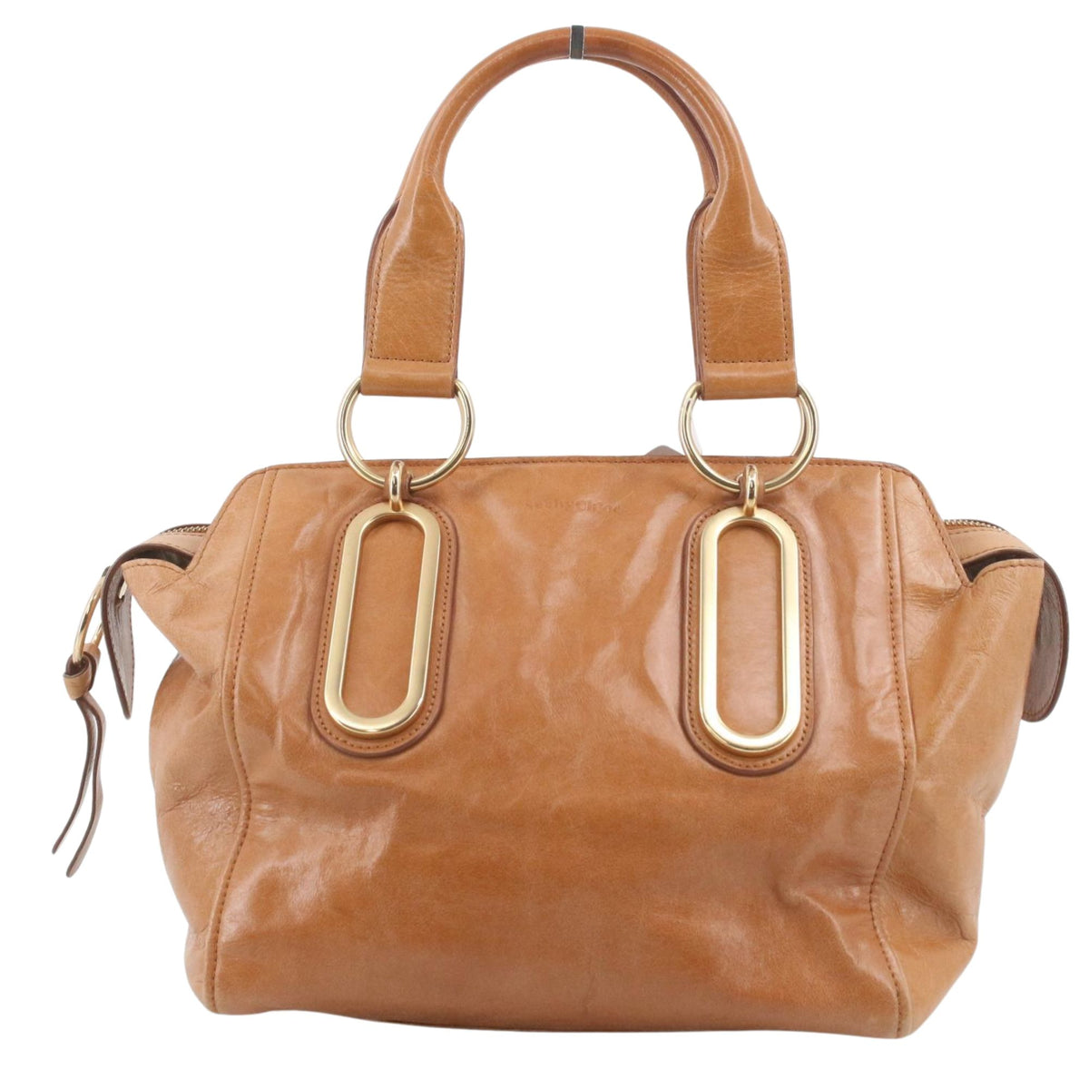 See by Chloé – Bolso de piel camel con herrajes dorados y bandolera