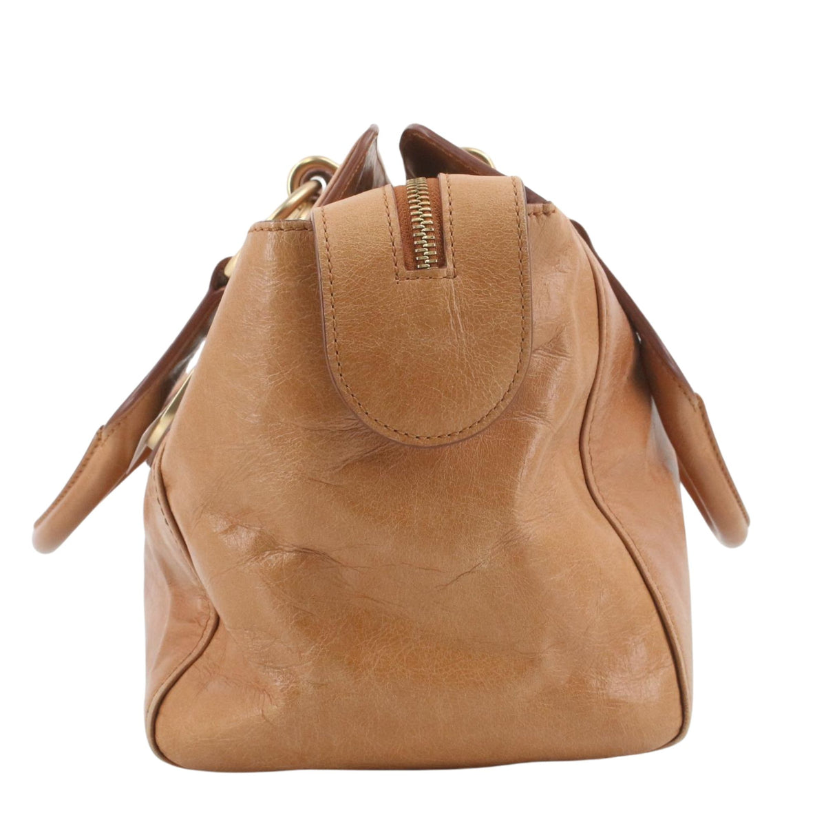 See by Chloé – Bolso de piel camel con herrajes dorados y bandolera