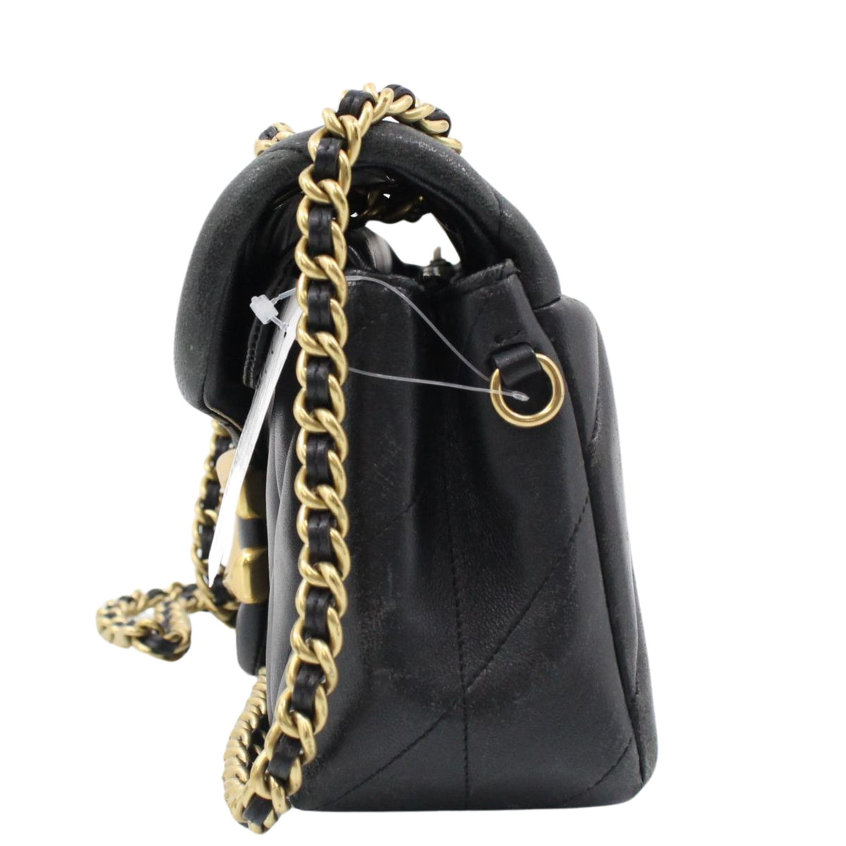 Coach Tabby acolchado negro de piel con cadena dorada