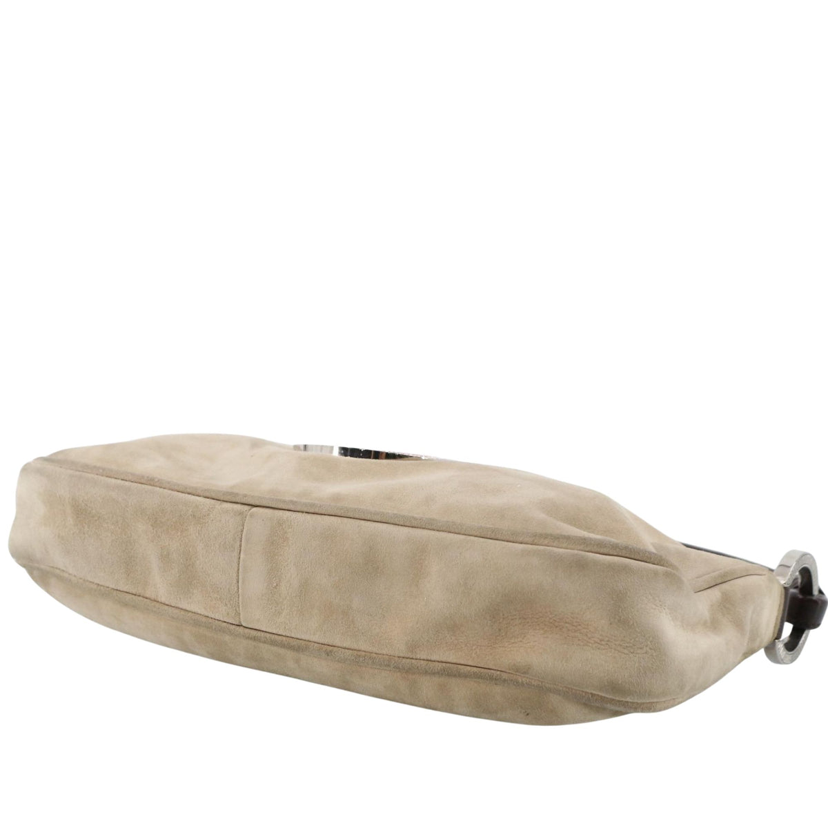 Valentino Garavani Vintage – Bolso de ante beige con medallón de esmalte y circonitas