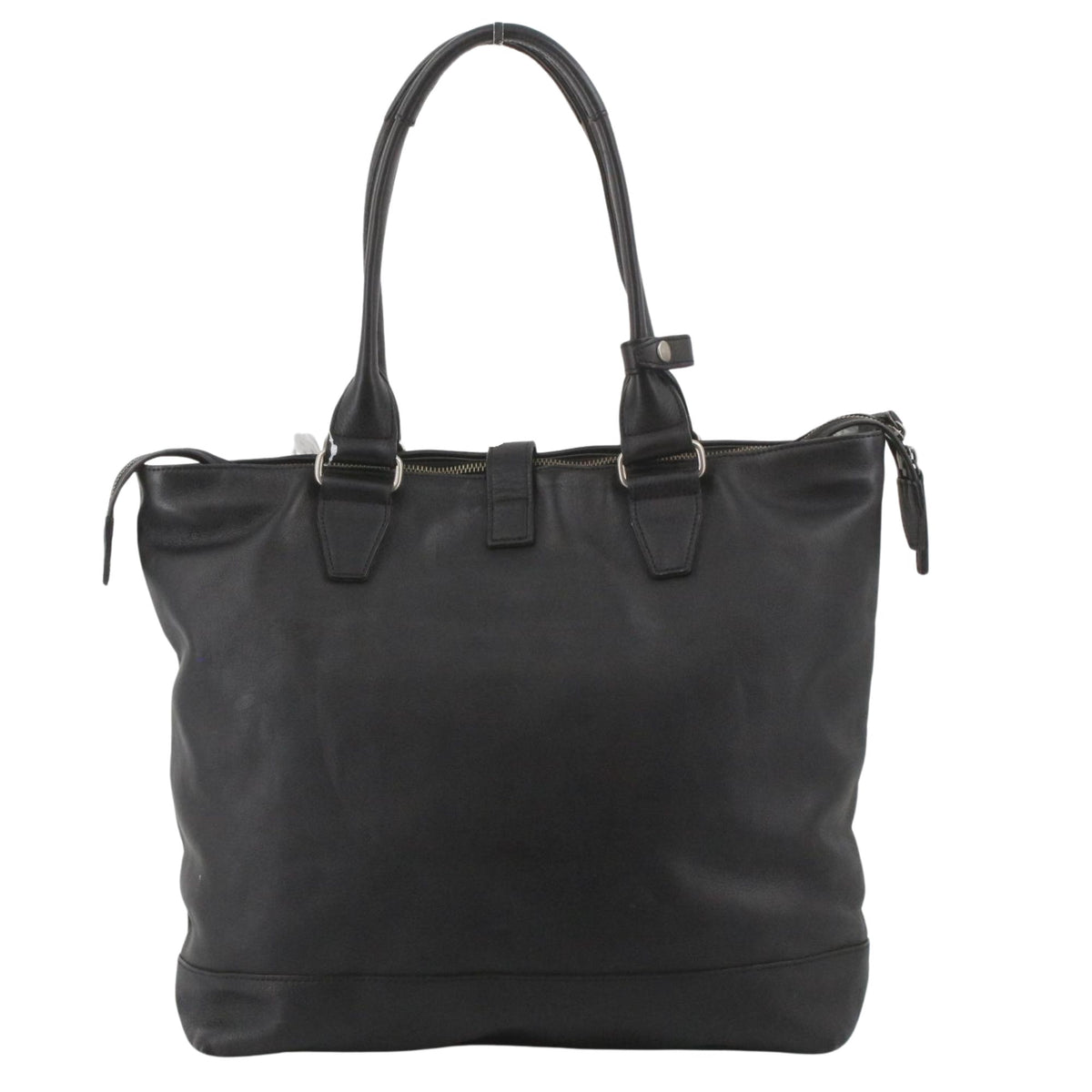 Burberry Black Label – Bolso shopper de piel negra con interior azul