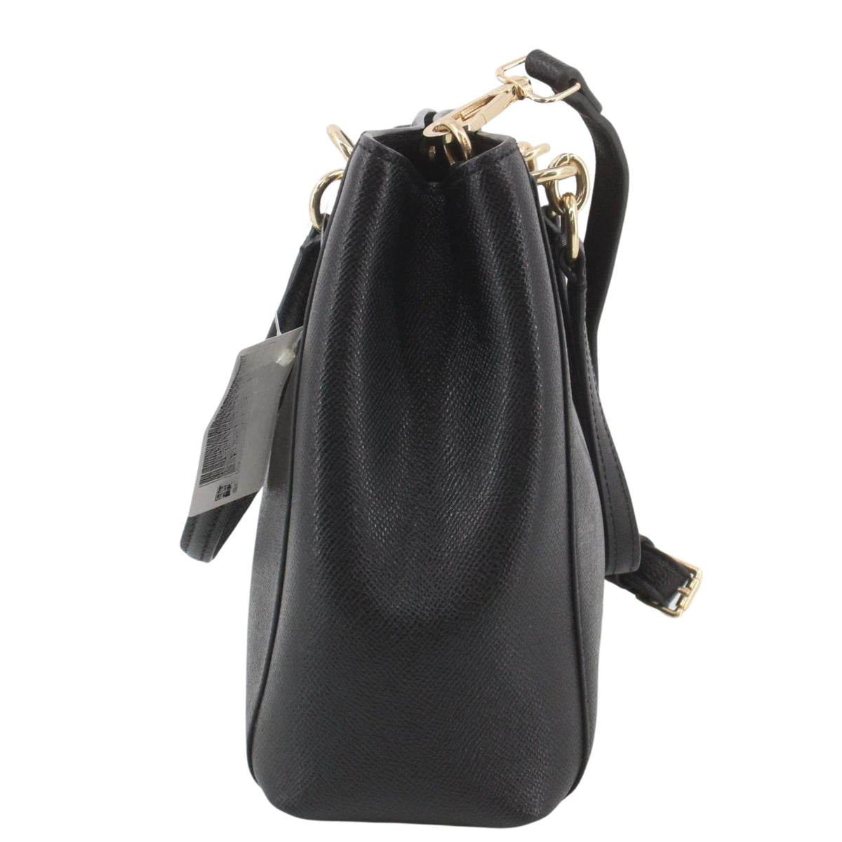 Coach – Bolso de piel negra texturizada con asas y bandolera