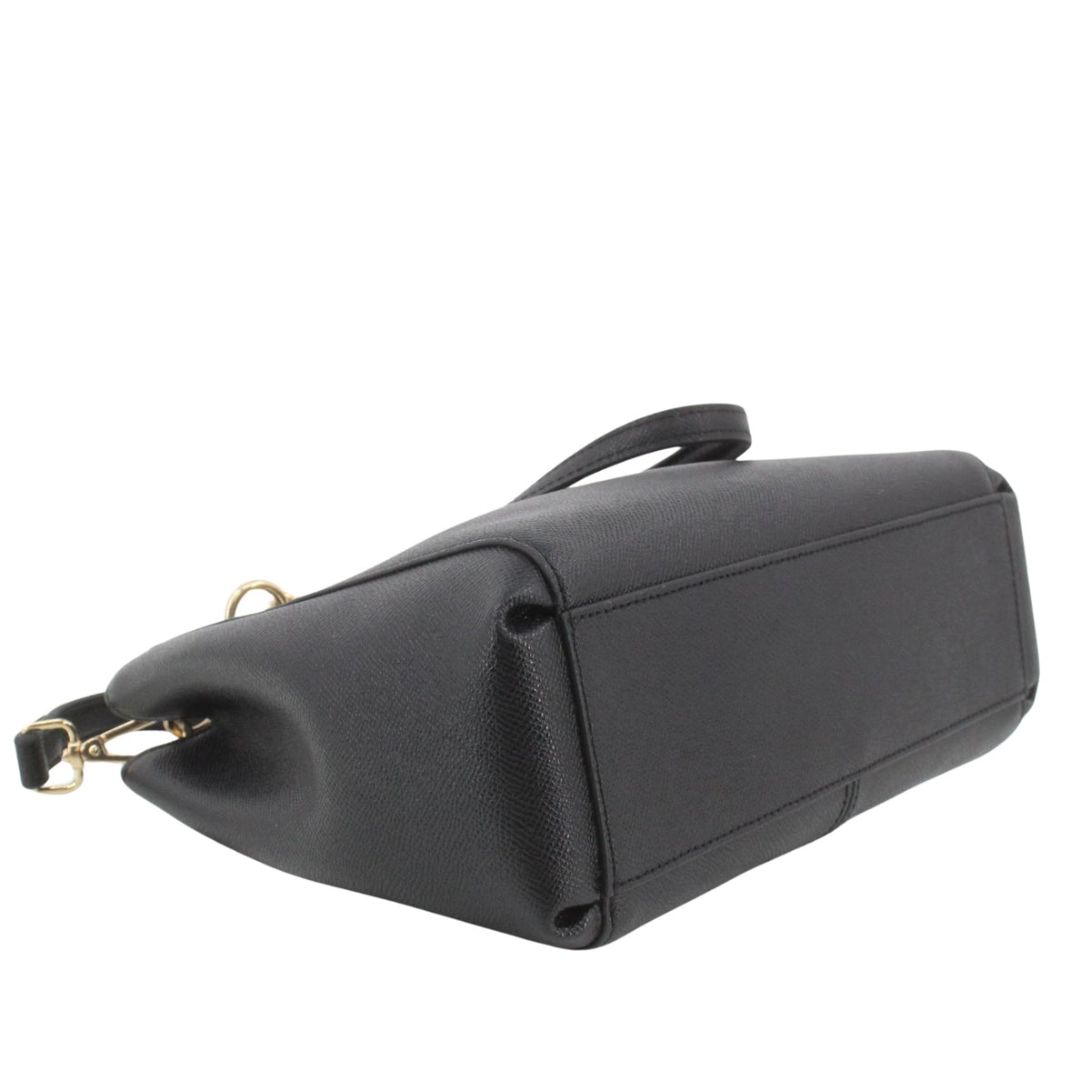 Coach – Bolso de piel negra texturizada con asas y bandolera