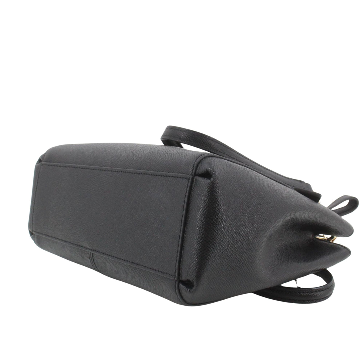 Coach – Bolso de piel negra texturizada con asas y bandolera