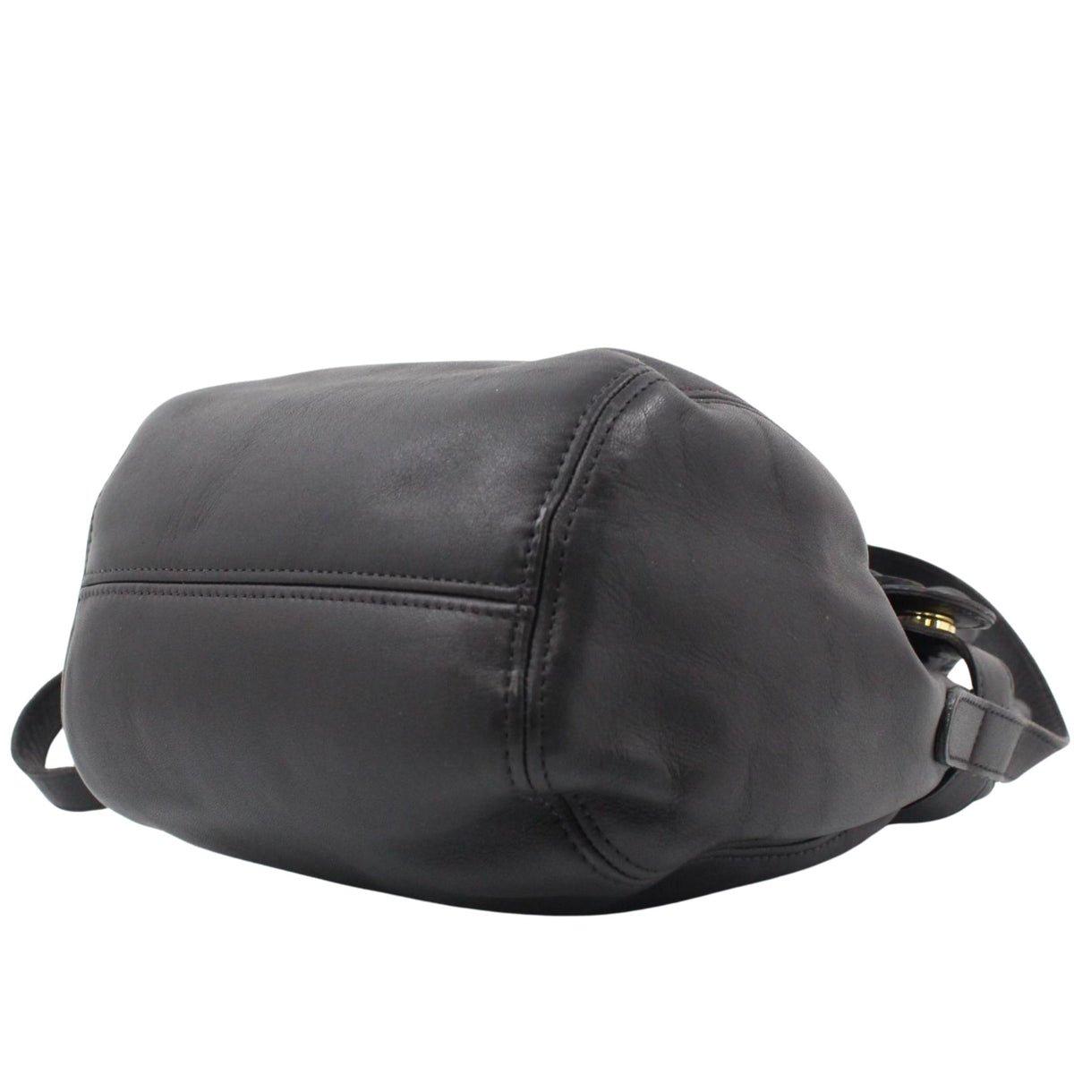 Coach vintage bolso saco de piel negra con hebilla dorada