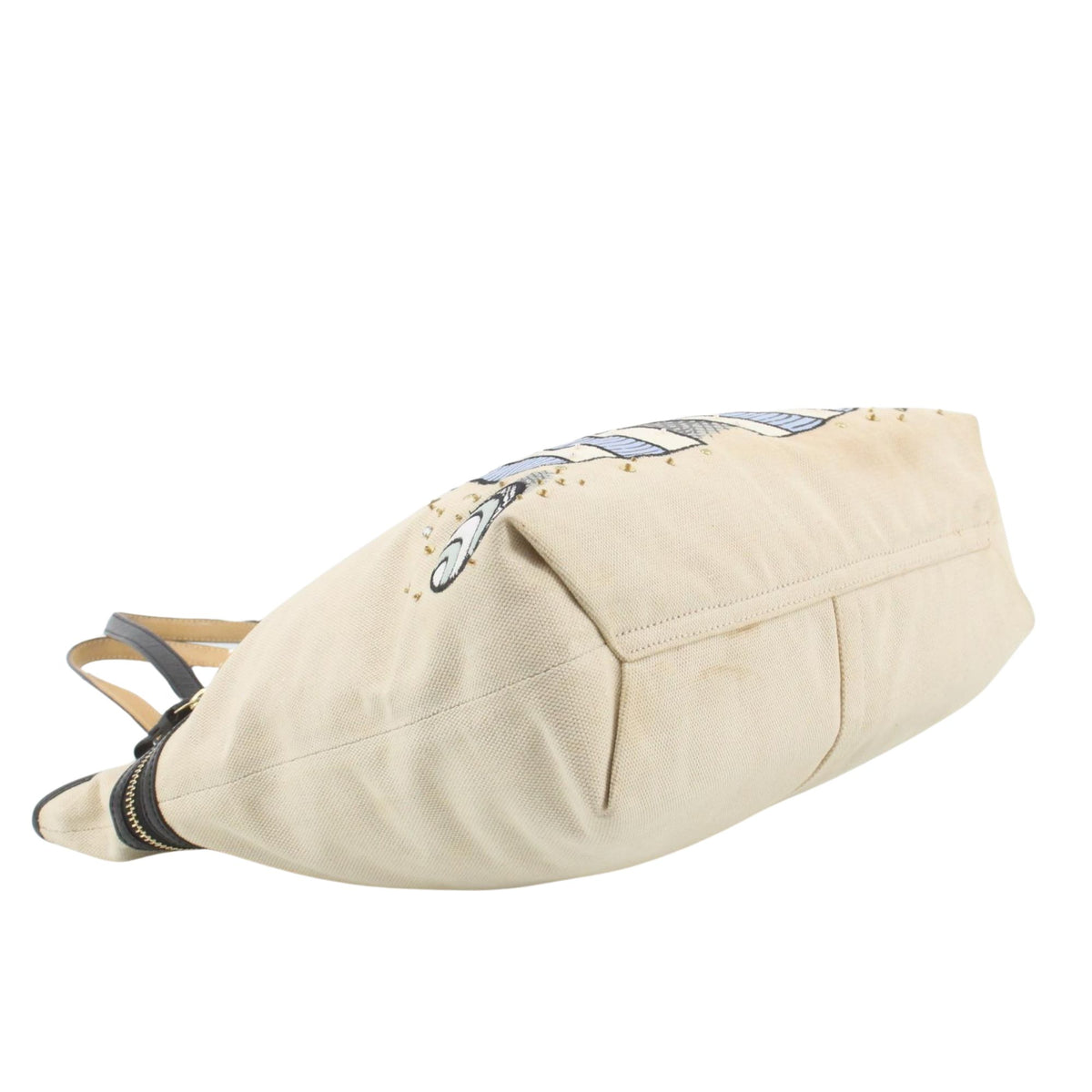 Coach 14998 – Bolso tote de lona crema con ilustración marinera y detalles de piel