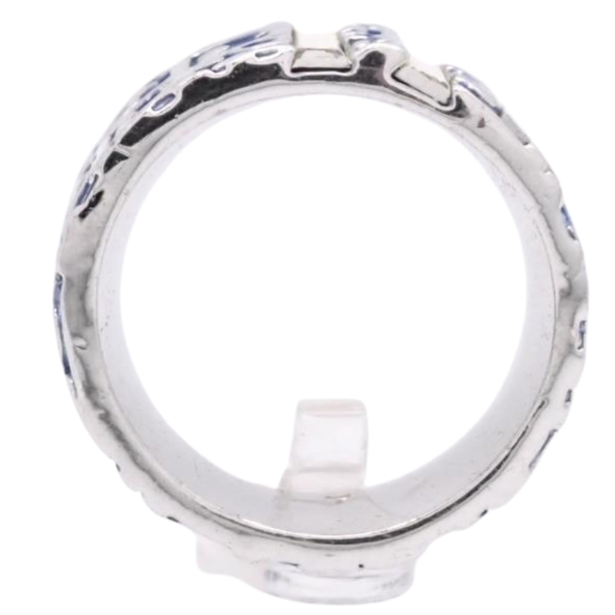 Christian Dior Vintage Trotter nº 2 – Anillo azul y plateado de la época John Galliano