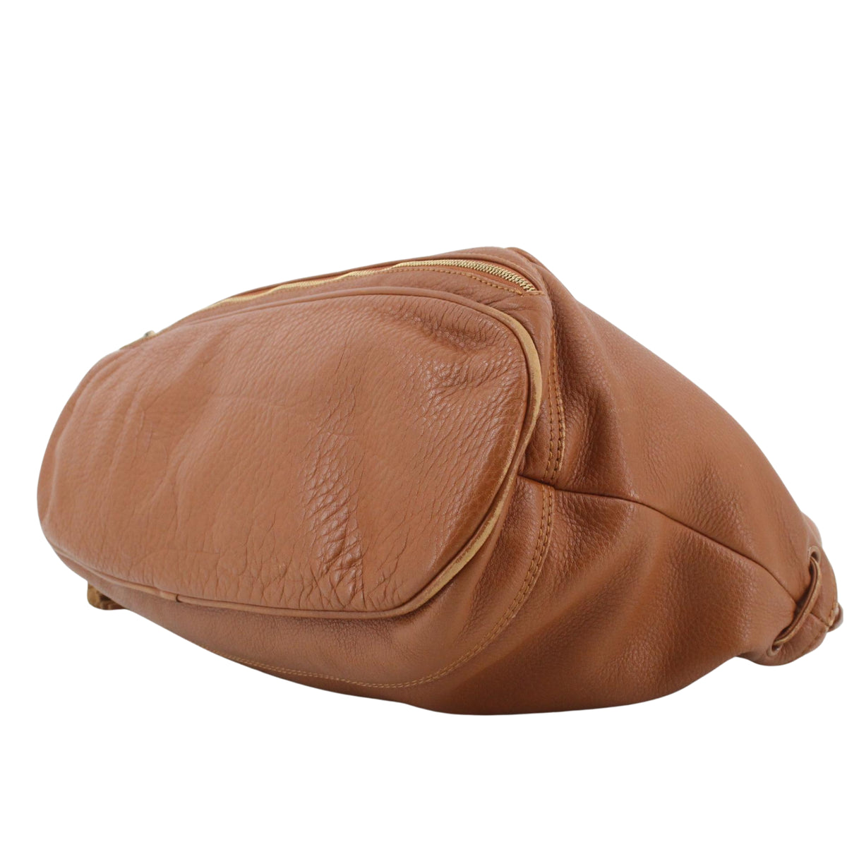 See by Chloé Cherry – Bolso vintage de piel coñac con doble asa, bandolera y borla