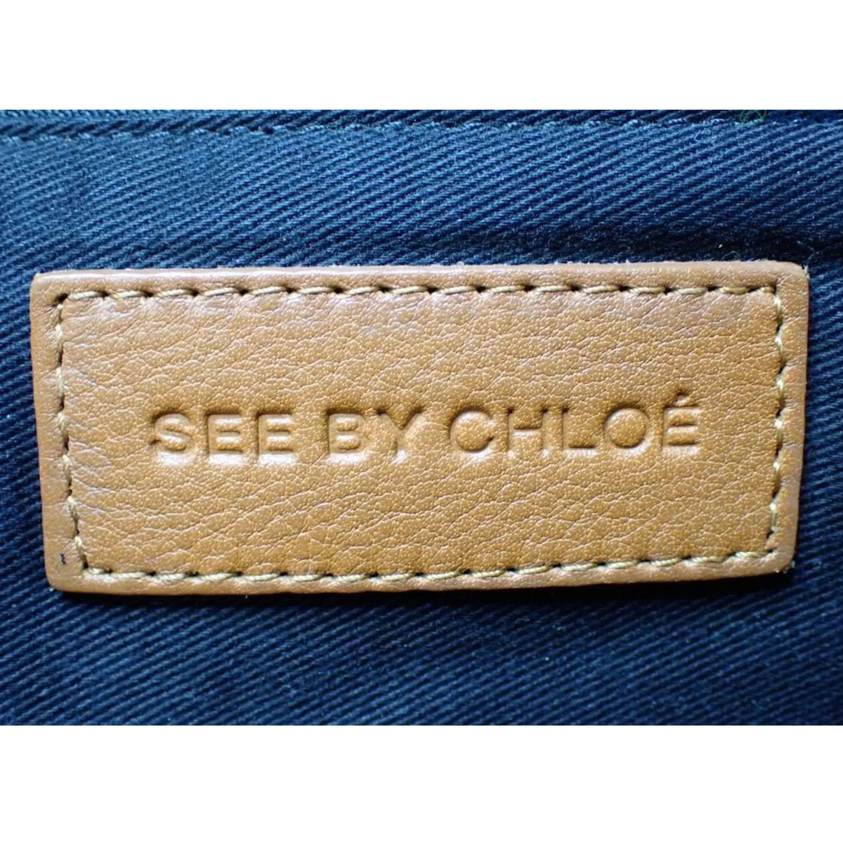 See by Chloé Cherry – Bolso vintage de piel coñac con doble asa, bandolera y borla
