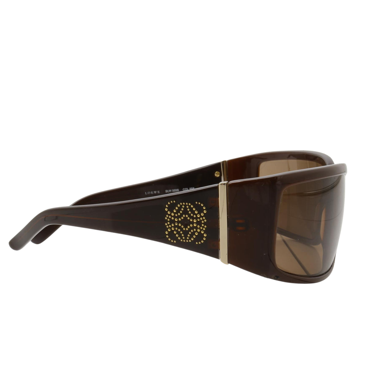 Loewe SLW 555S – Gafas de Sol Vintage Marrón con Anagrama Dorado
