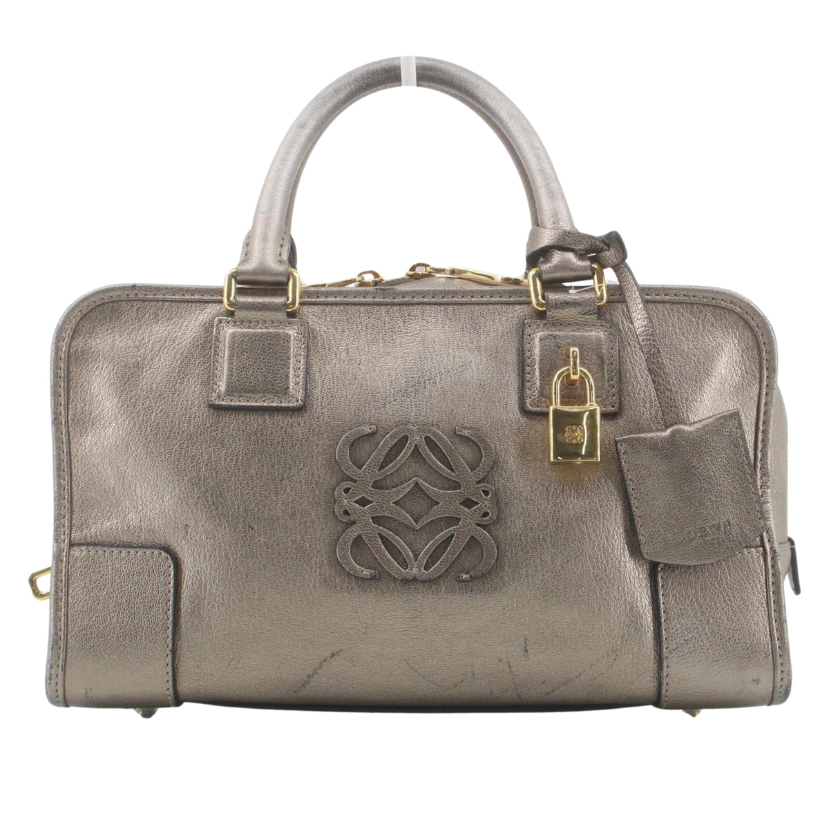 Loewe Amazona 28 Vintage de Piel Metalizada Bronce con Anagrama