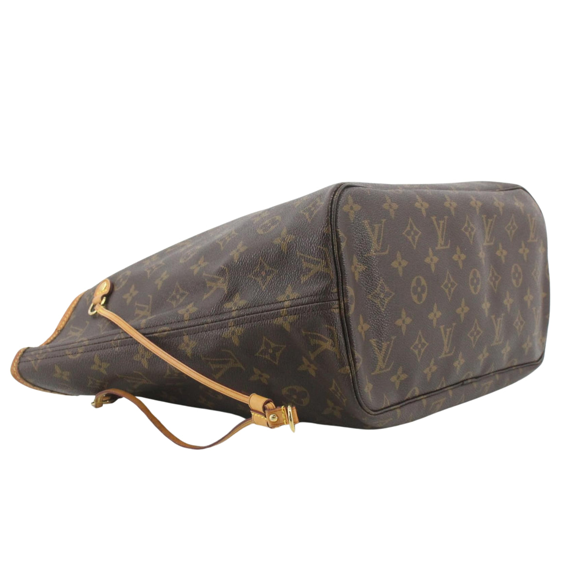 Louis Vuitton Neverfull MM Monogram – Bolso Tote Vintage de Lona y Piel Natural
