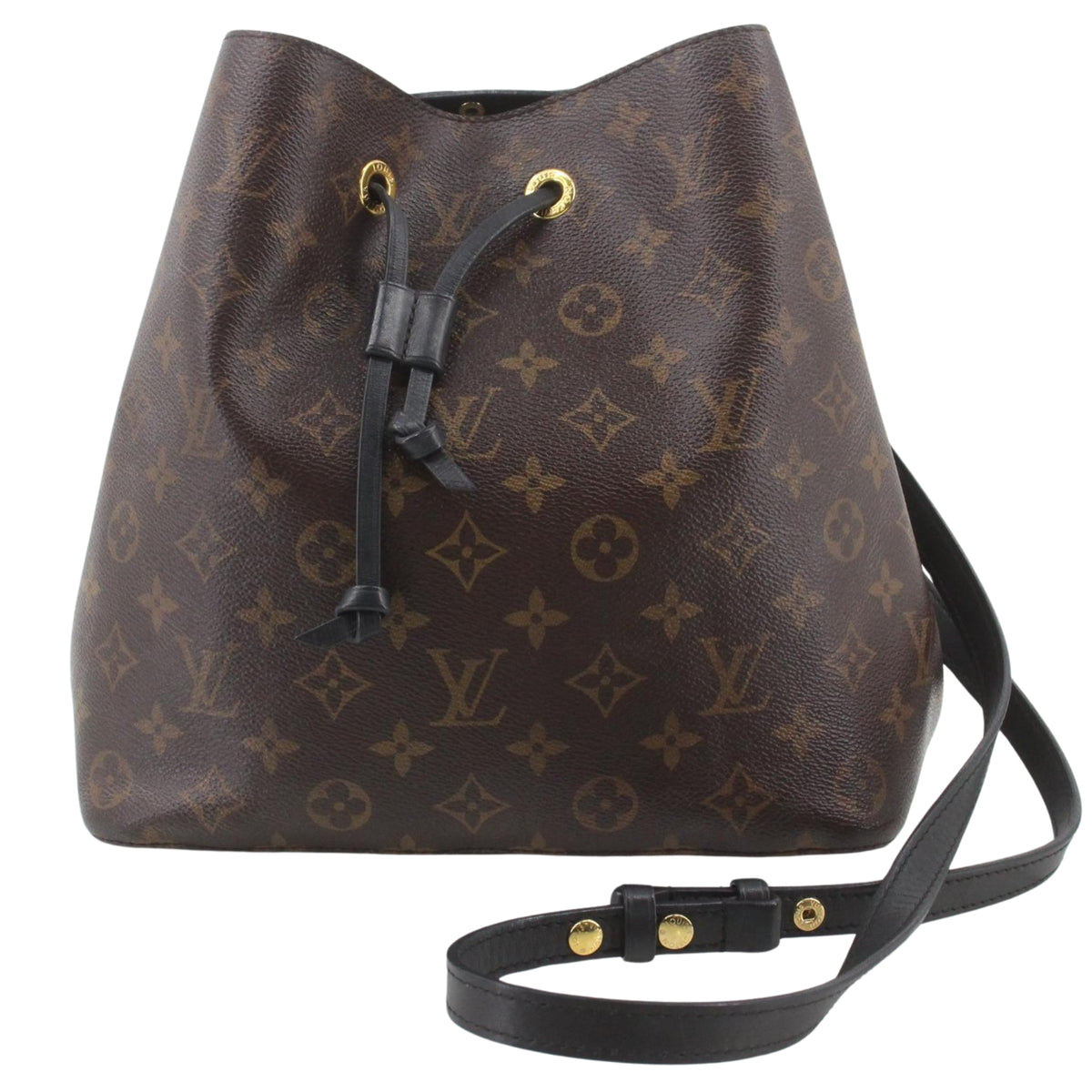 Louis Vuitton NéoNoé MM Monogram – Bolso Saco de Lona con Piel Negra