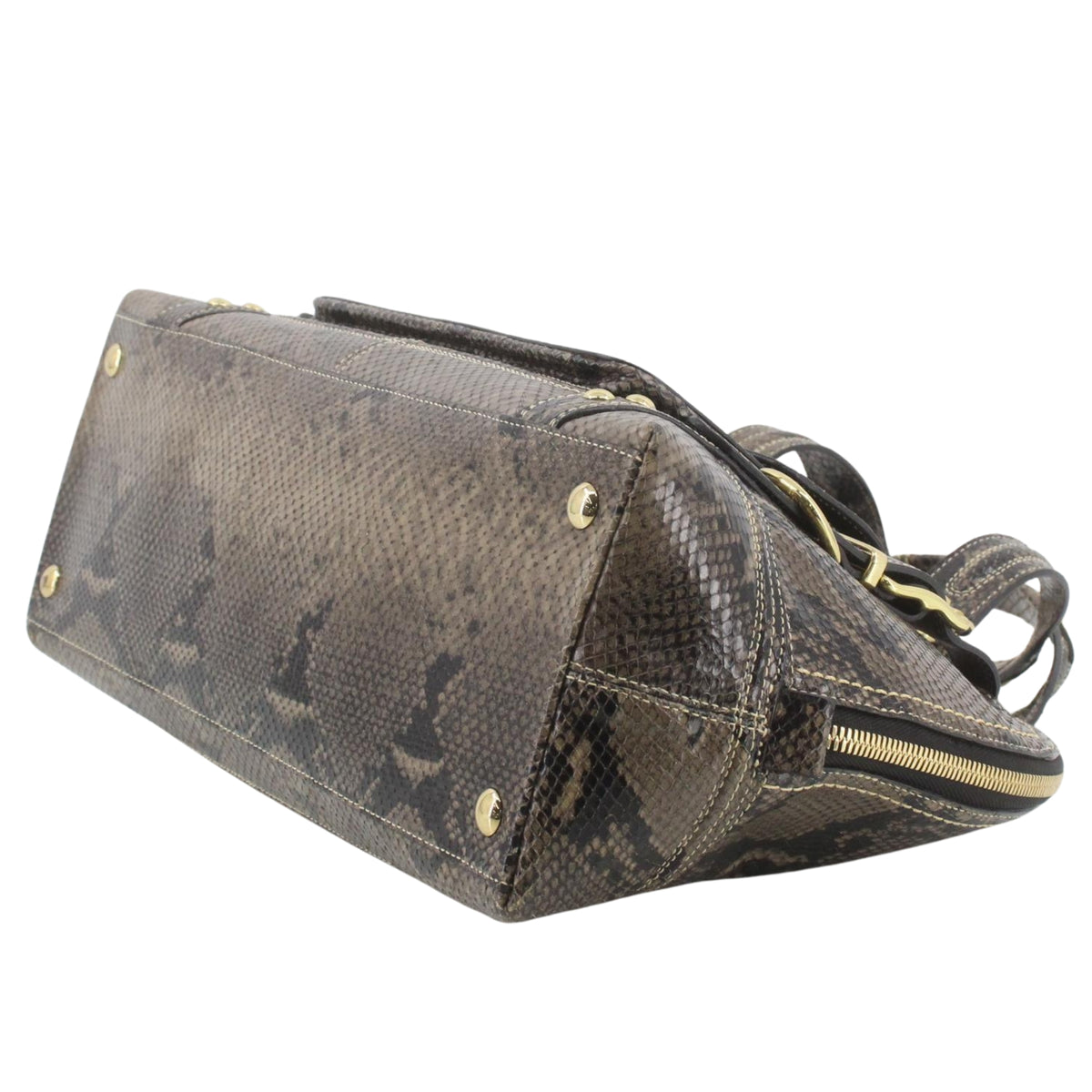 Coach Legacy Satchel Vintage – Bolso de Piel Estampado Pitón Marrón