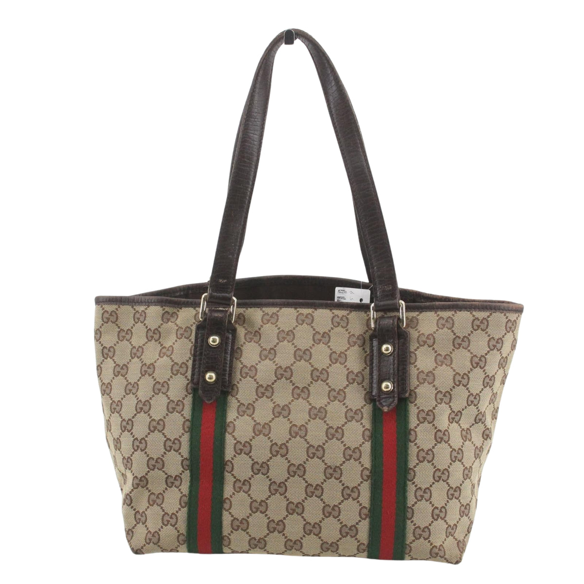 Gucci GG Canvas Vintage Tote con Tribanda Web Verde y Roja – Bolso de Hombro
