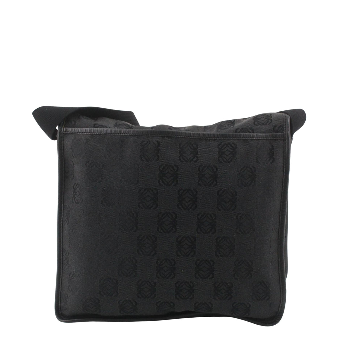 Loewe Bolso Bandolera Vintage Anagram de Jacquard Negro con Solapa