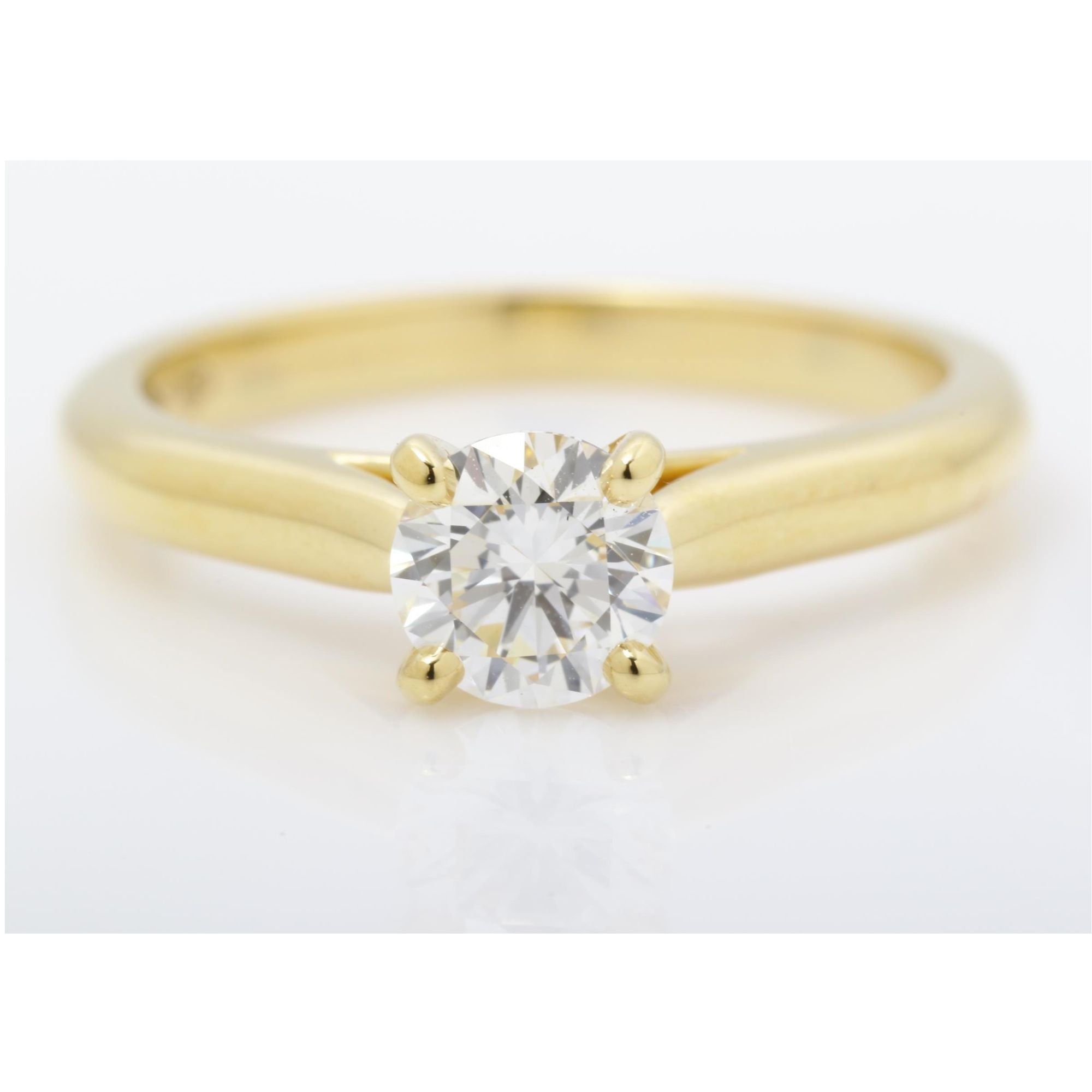 Cartier Solitaire 1895 oro amarillo 18k con diamante natural GIA 0.50 ct – Nuevo sin usar