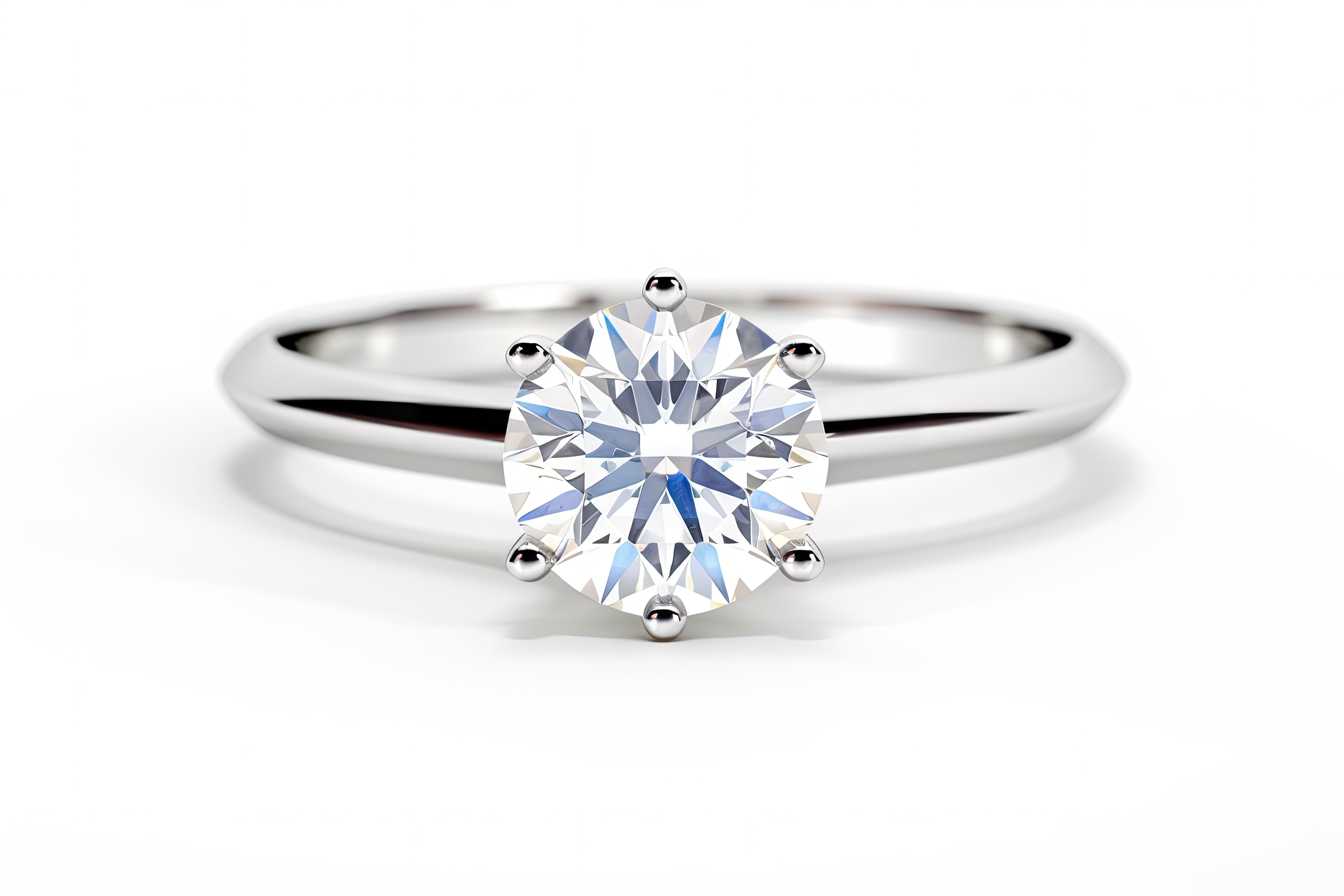 ANILLO SOLITARIO de 6 GARRAS con DIAMANTE DE LABORATORIO