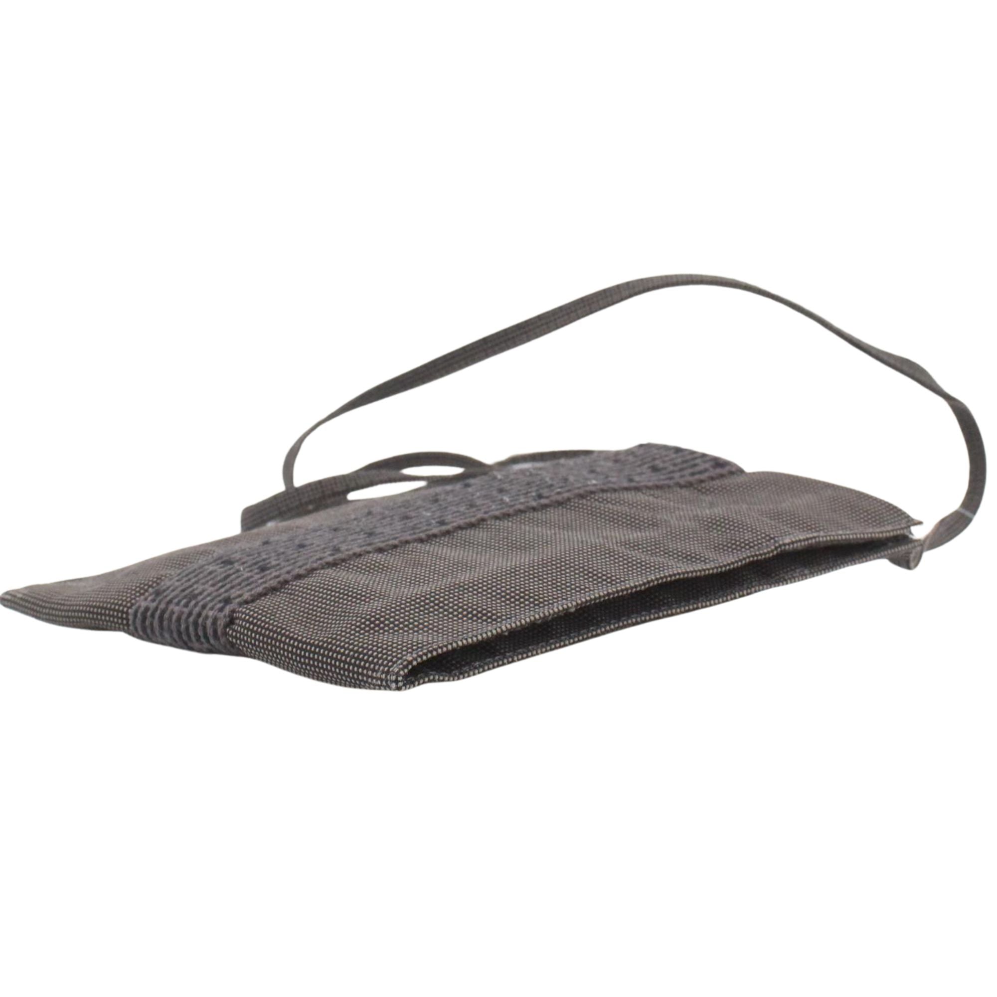 Hermès Herline PM Canvas Shoulder Bag Grey Black