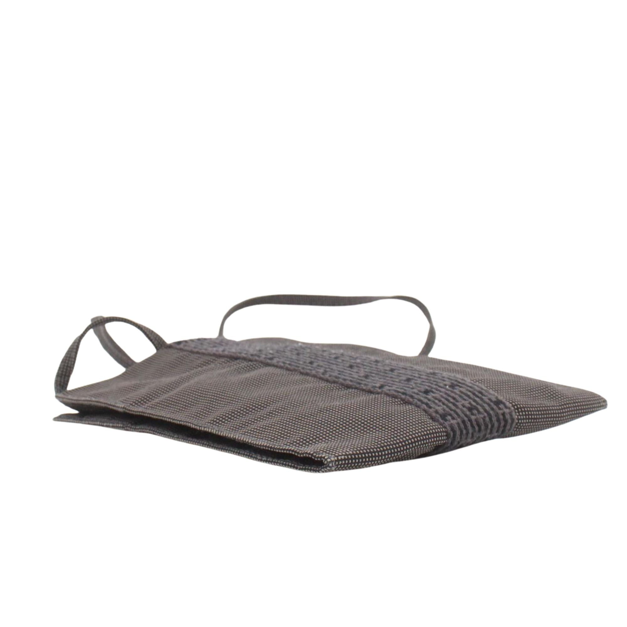 Hermès Herline PM Canvas Shoulder Bag Grey Black