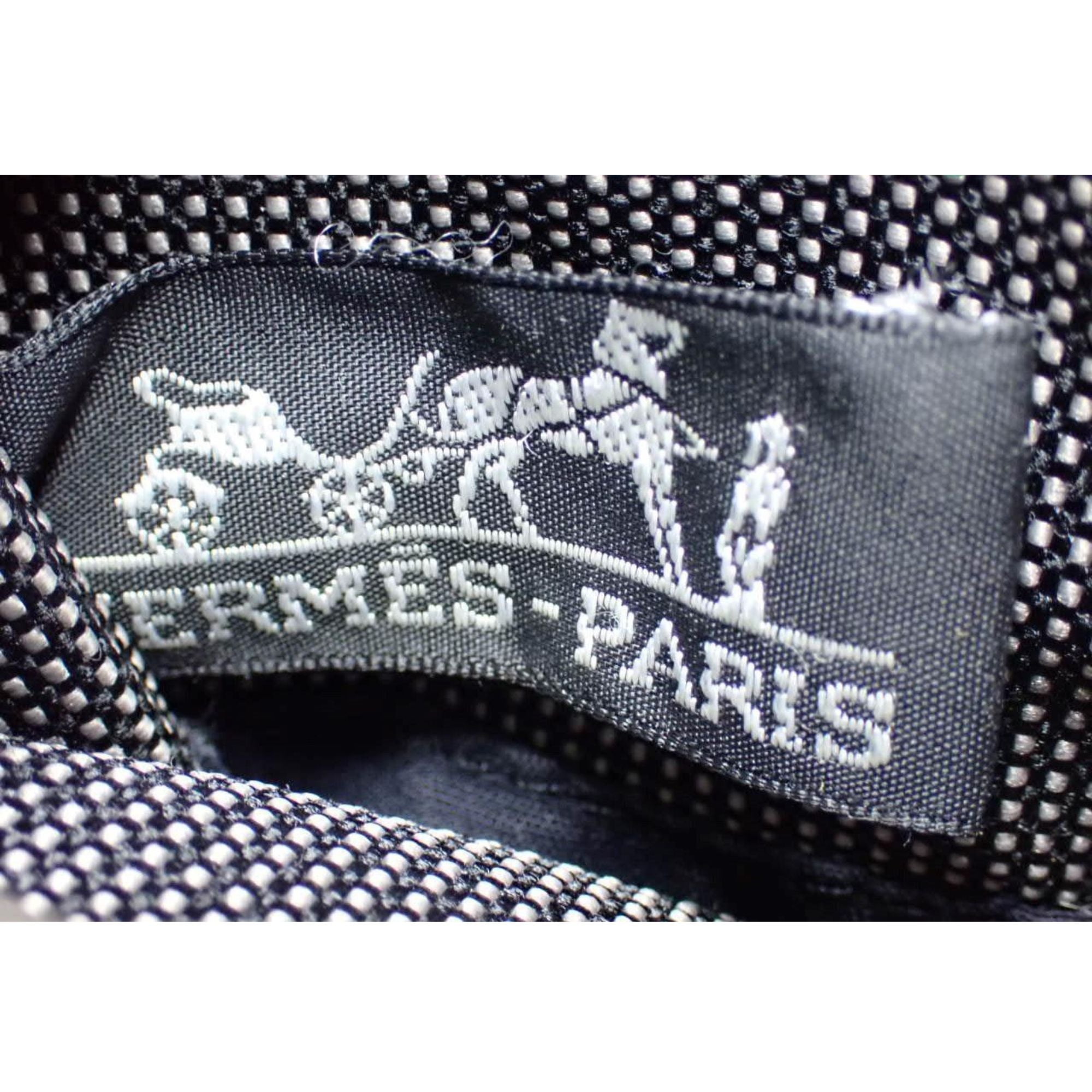 Hermès Herline PM Canvas Shoulder Bag Grey Black