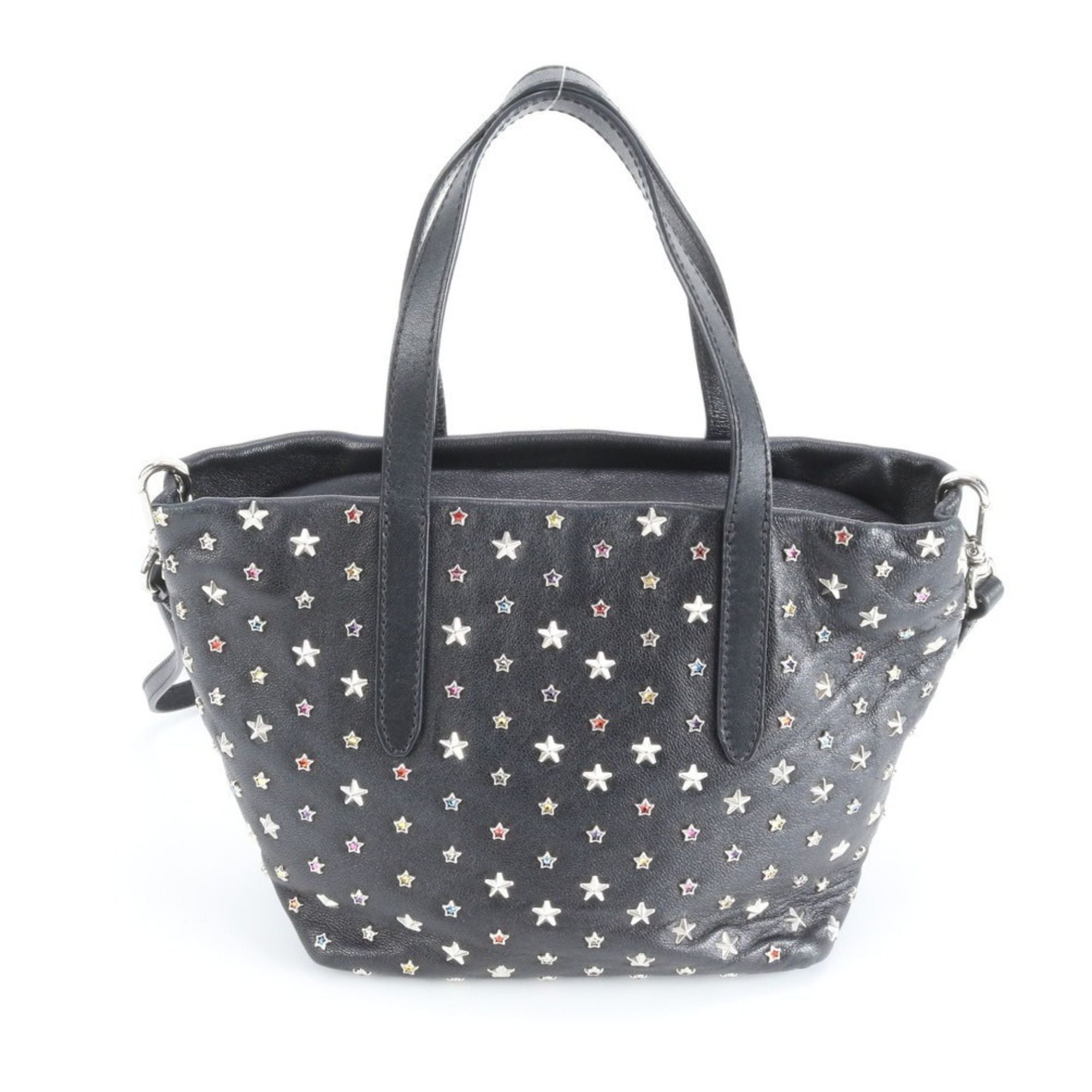Jimmy Choo Mini Tote Negra con Estrellas Multicolor y Bandolera