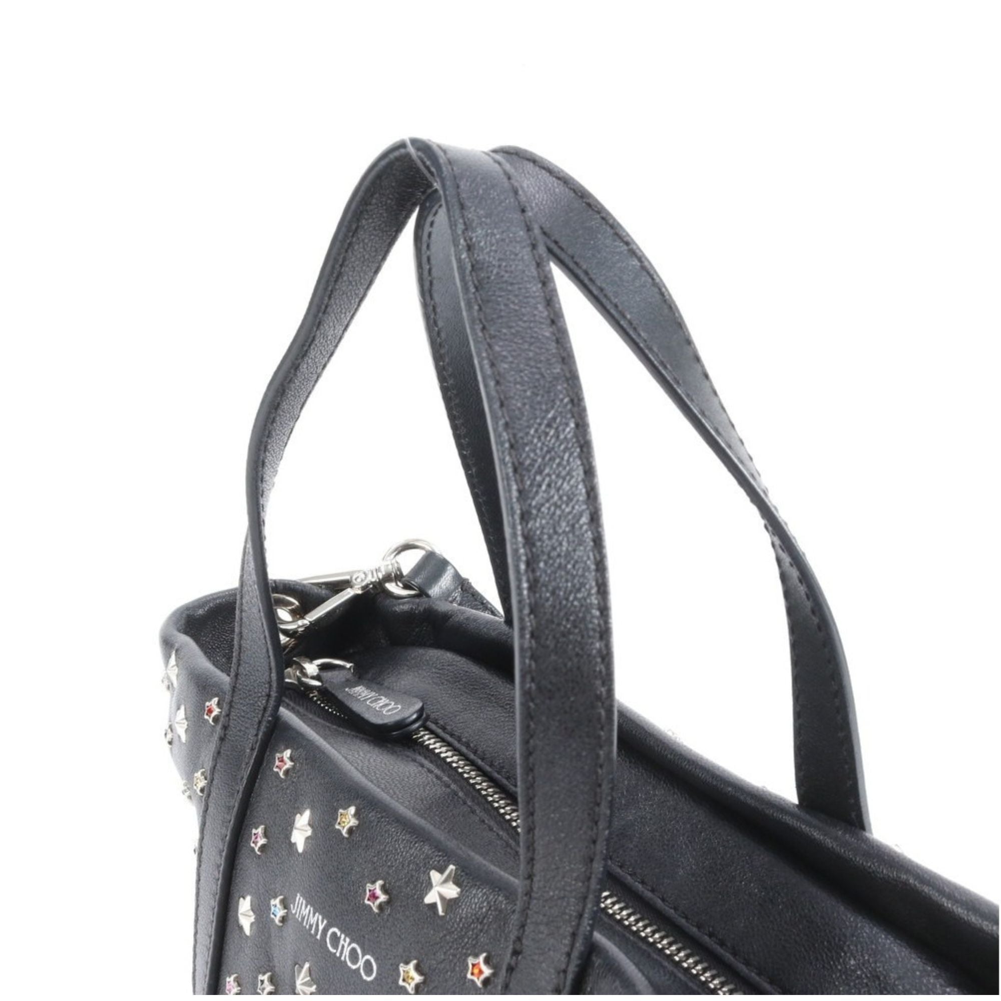 Jimmy Choo Mini Tote Negra con Estrellas Multicolor y Bandolera