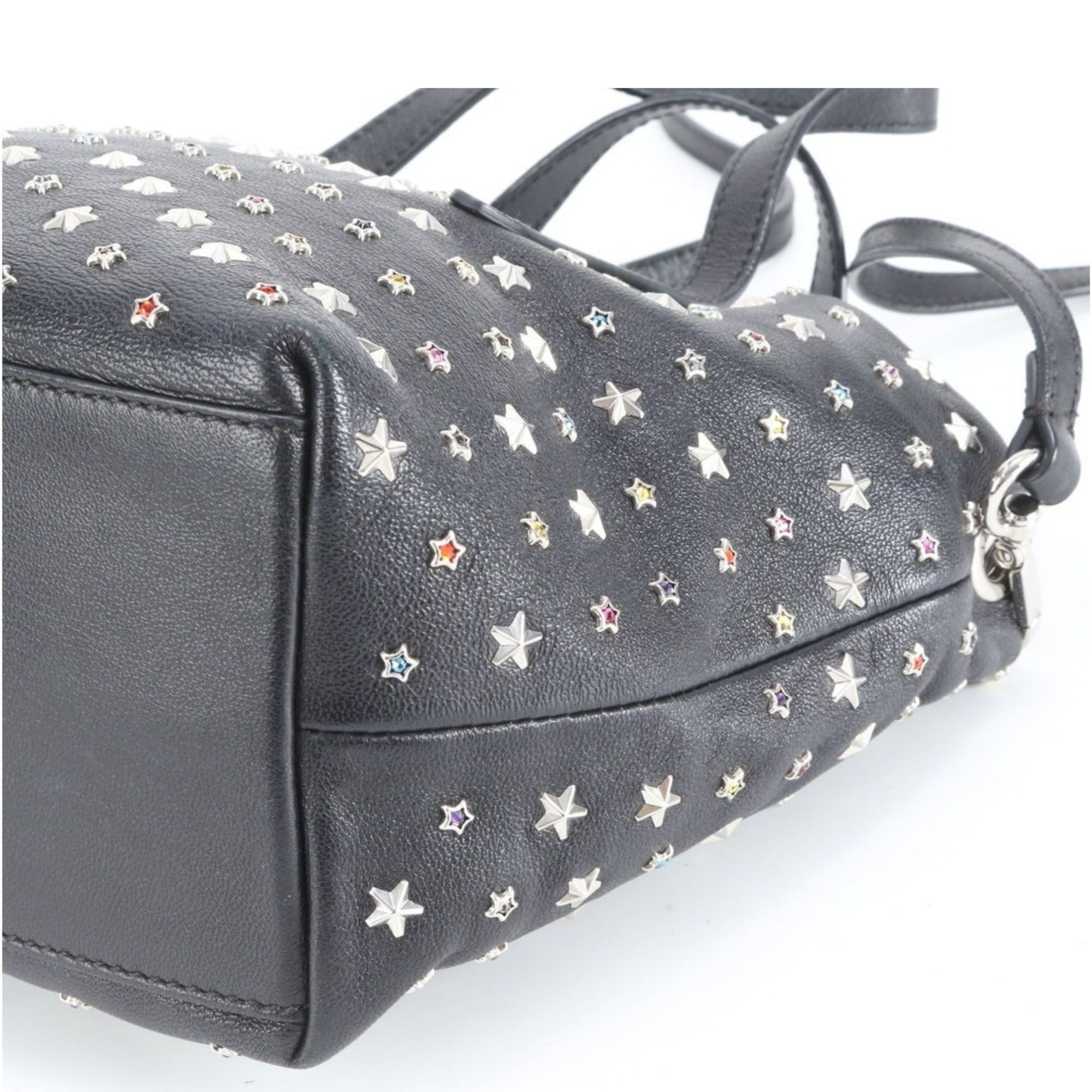 Jimmy Choo Mini Tote Negra con Estrellas Multicolor y Bandolera